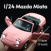 1/24 Mazda Miata MX5 Roadster Toy Car Model Diecast Alloy Metal Miniature Vehicle Model Sound & Light Collection Gift for Boy