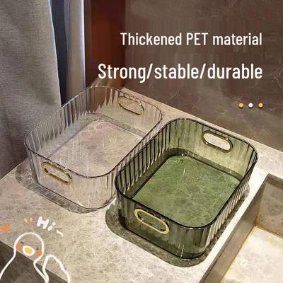 Organizador de Cosméticos y Cuidado de la Piel de Acrílico de Lujo: Caja de Almacenamiento Transparente para Escritorio para Snacks, Mascarillas y Más en tu Tocador.