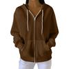 Women's Casual Fashion Long-Sleeved Zip-Up Christmas Print Knitted Hoodie