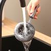 Pot Brush Rust-Proof Stainless Steel Scrubber with Ergonomic Non-Slip Handle Pots Pans Grills Ovens Cleaning Brush Stubborn Stain Remover