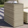 VidaXL Garden Side Table with Light Grey Glass Top Rattan, Outdoor Side Table, Small Garden Table, 366189
