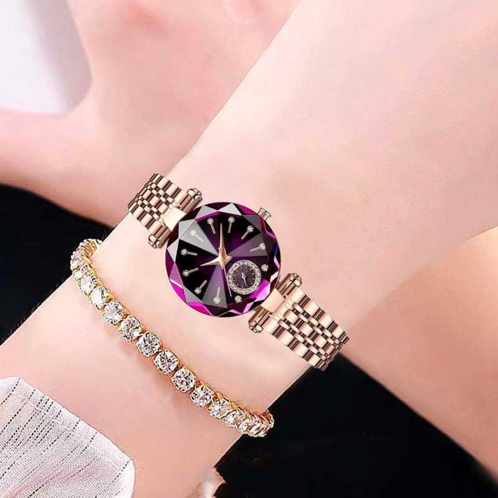 Exquisite Rhinestone Quartz Watches Luxury Rose Gold Watch Women's Wristwatch  Festival Gift