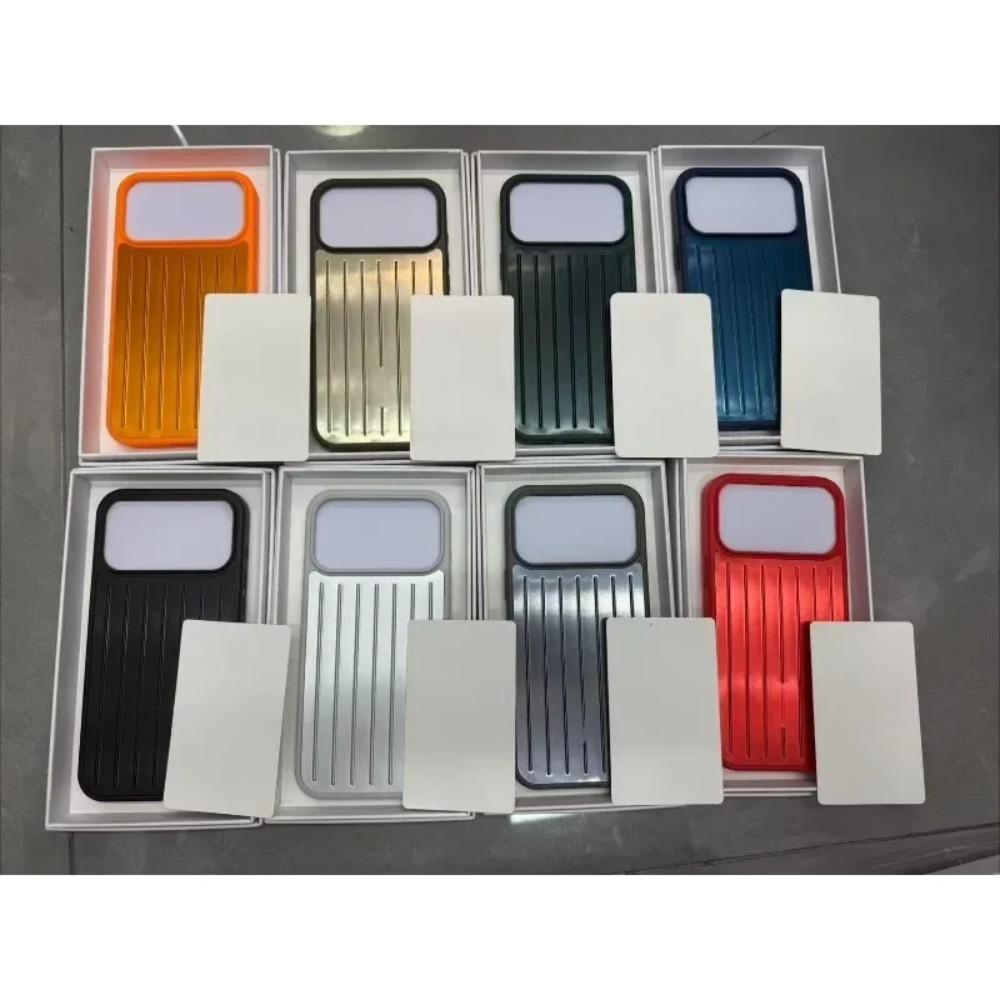 Wzmocniona ochrona przed upadkiem, minimalistyczny aluminiowy futerał na telefon z falistym paskiem 3D do iPhone'a 17 Pro Max 16 15 14, z pudełkiem prezentowym