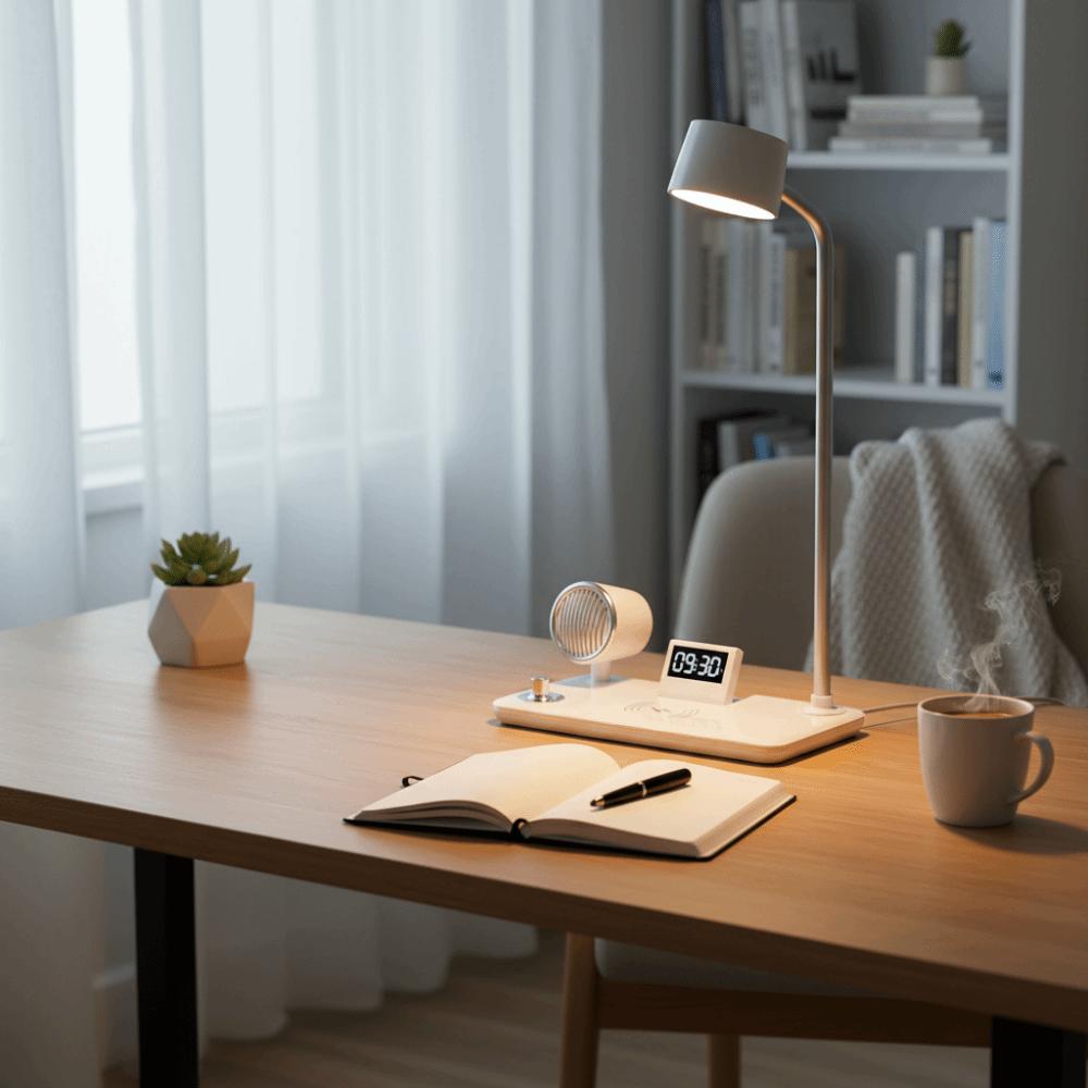 USB Port LED Table Lamp Stand Clock Multifunction LED Desk Lamp Night Lighting Wireless Charger Wireless Charger Pad Night Use