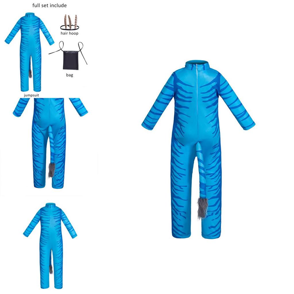 Exquisite Avatar Cosplay Suit For Halloween Party Unisex Kids Jumpsuit Set