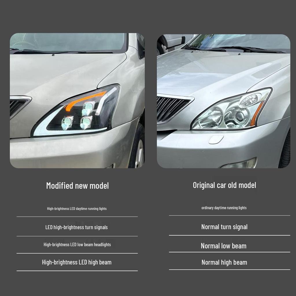 LED Lens Kit with Daytime Running Lights & Dynamic Turn Signals for 2004-2008 Lexus RX Retrofit