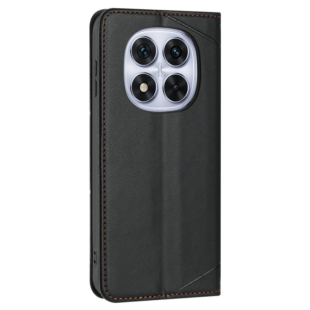 Peněženkové pouzdro pro Xiaomi Redmi Note 14 Pro+ 5G/14 Pro 5G/14 Pro 4G/Poco X7 5G Kožený kryt na telefon se stojánkem s potiskem linek a zápěstním poutkem