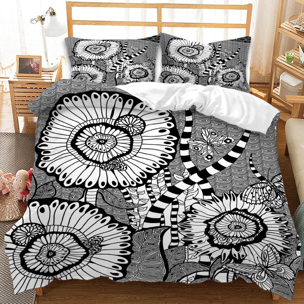 3D egzotyczny styl etniczny zestaw pościeli luksusowa poszewka na kołdrę poszewka na poduszkę 2 lub 3 sztuki DE200 * 200 pełnowymiarowa dekoracja wnętrz