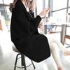 Autumn and Winter  Women's Sweater Cardigan Jacket Medium Long Loose Casual with Bat Sleeves Irregular Design
