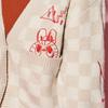 Vans X The Monsters Collaboration Labubu Letter Single-Breasted Casual Long Sleeve Knit Sweater Women Sweater Beige Checkered VN000JFEDHI