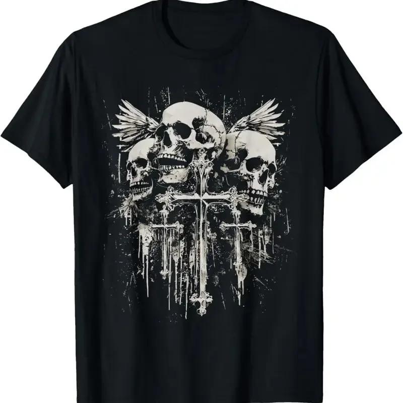 Skull Cross Y2K Goth Alt Grunge Gothic Emo Aesthetic T Shirt