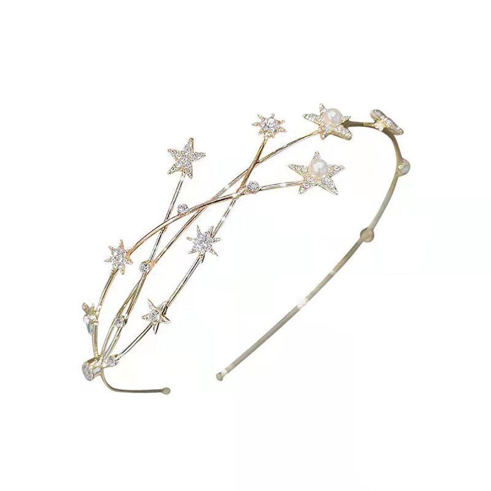 1Pcs Multilayer Pearl Butterfly Women Hairband Metal Hollow Hair Hoop Hair Accessories