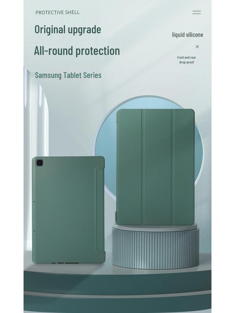 Suderinamas silikoninis ir odinis trijų dalių dėklas Samsung Galaxy Tab A7 T500 & A8 X200 (2021 m) P610