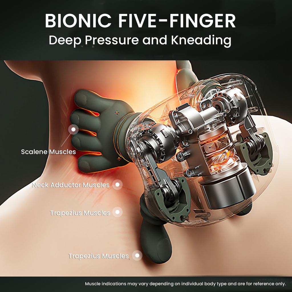 Neck Shoulder Massager 3-Level Cervical Massage Machine Deep Tissue Shiatsu Back Bionic Wireless Fatigue Relief Relax Muscle NEW