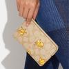 Coach Corner Zip 16 Animal Badge Series Chick Print Top Zip Double Card Slot Wallet Clutch Women Wallets Light-Khaki CC432-IMOT4