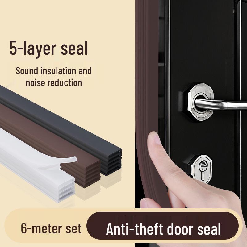 Self-Adhesive Soundproofing Door & Window Sealing Strip - Windproof, Insect-Proof, Anti-Theft Rubber Bumper