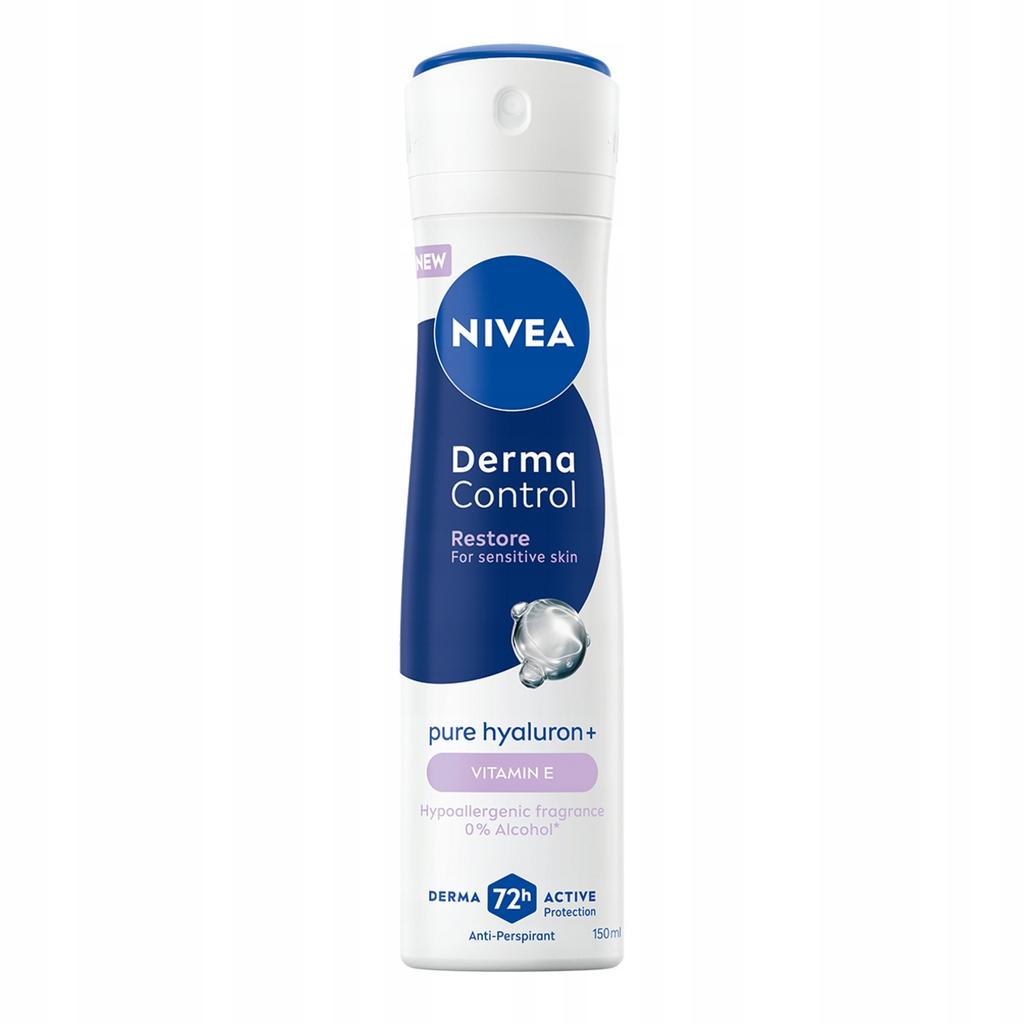 Nivea Derma Control Restore Antiperspirant Spray 72H, Sensitive Skin, 150Ml