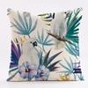 New Flower-and-bird Tropical Plant Waterproof Pillowcase, Printed Sofa Cushion, Detachable and Washable Pillow 45x45cm (Pillow Insert Not Included)