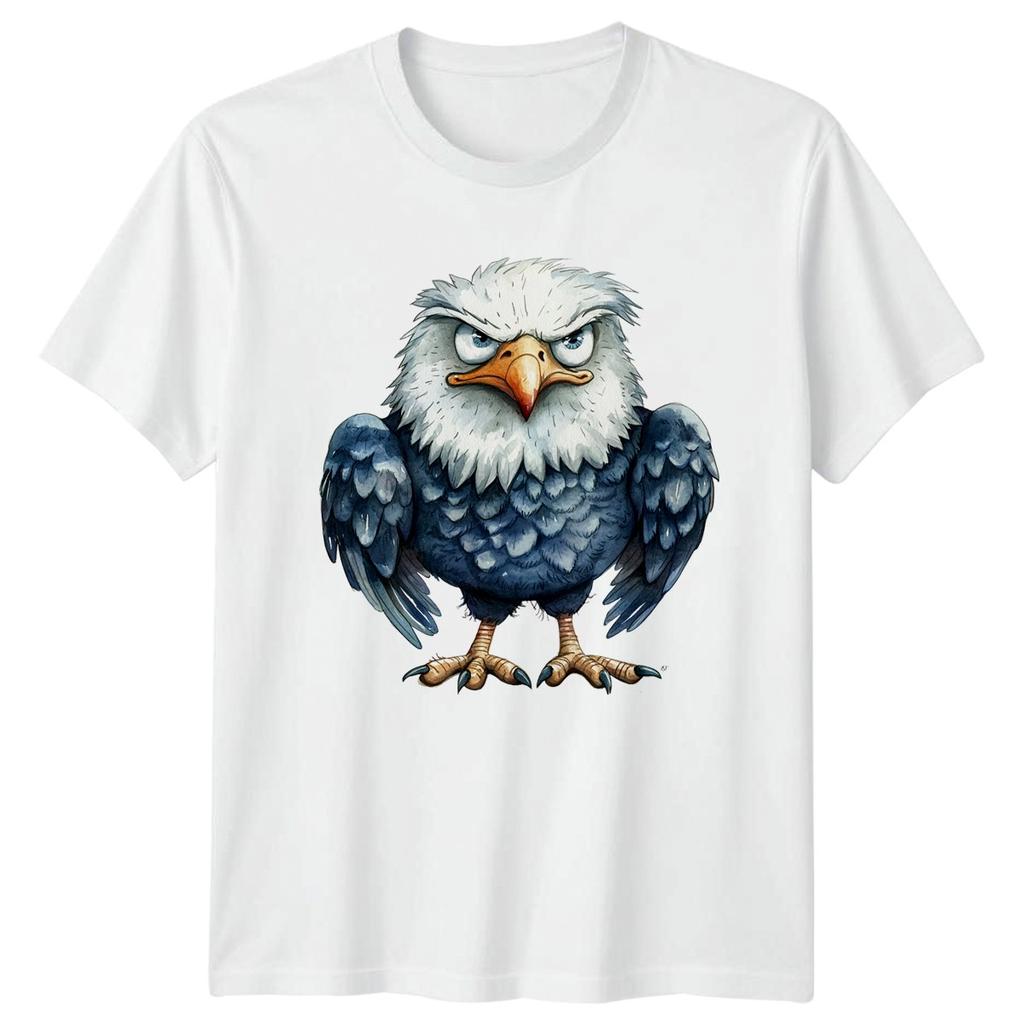 Grumpy Eagle Cartoon TShirt Wildlife Gift For Him And Her