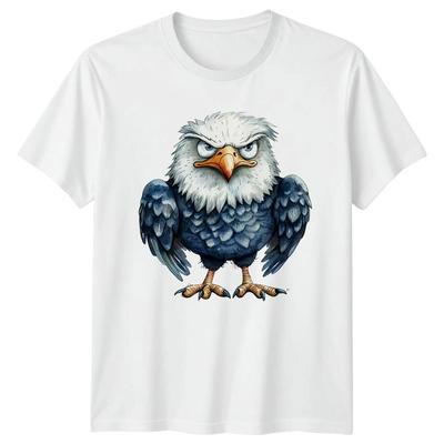Grumpy Eagle Cartoon TShirt Wildlife Gift For Him And Her