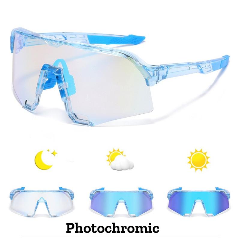 Men's Women's New Colorful Lens Sunglasses Outdoor Sports Photochromic Glasses Fashion Windproof Driving Riding UV400 Sunglasses