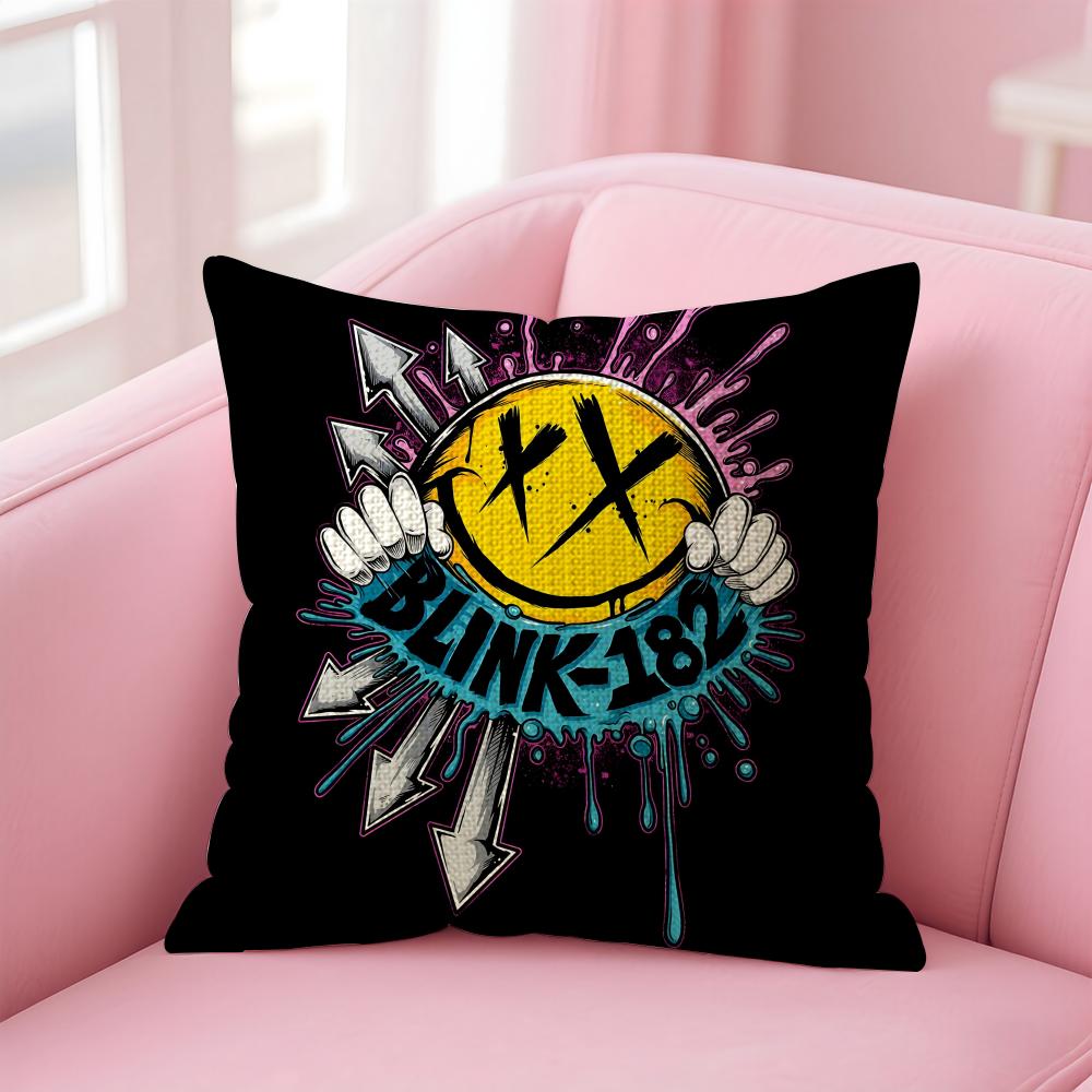 Band BBlink Cushion Cover Natural Linen Pillow Case DoubleSided Print Decorative Sofa Pillowcase Home Decor Gift