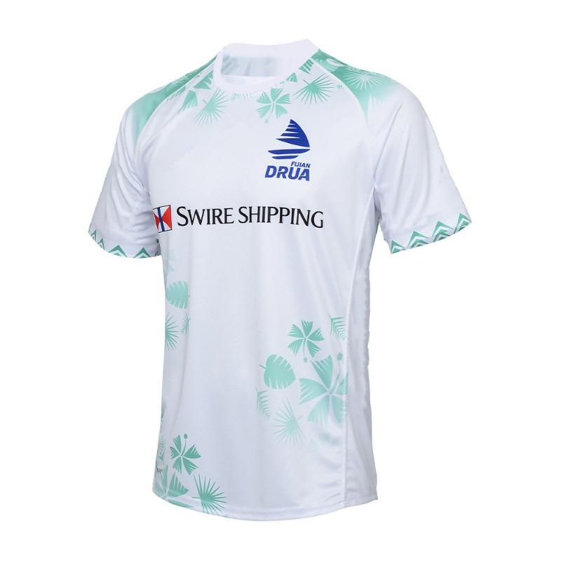 Maglietta da Rugby Singola Fiji Drua da Uomo Adulto Uniforme da Allenamento Manica Corta Girocollo Uomo T-Shirt Sportiva Asciugatura Rapida