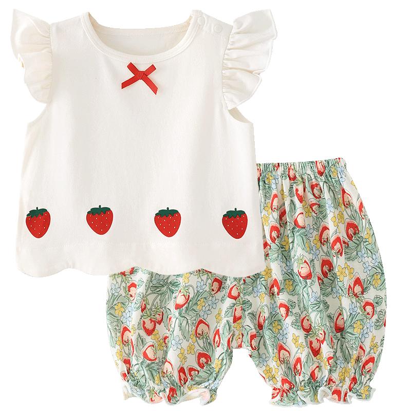 

Baby Girl Summer Short Sleeve Top & Shorts Set 100