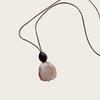 Style Lazy Pendant Long Necklace with Leather Cord, Vintage Versatile Layered Sweater Chain for Women'S Additions