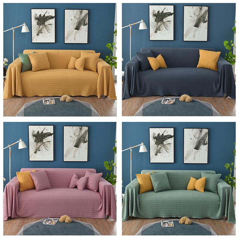 Solid Color Lazy People Couch Cover Comfort Sofa Towel Blanket for Living Room Universal Anti Cat Scratch Sofa Protection Cover
