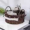 Woven Desktop Storage Basket for Cosmetics, Snacks, Keys, and Books