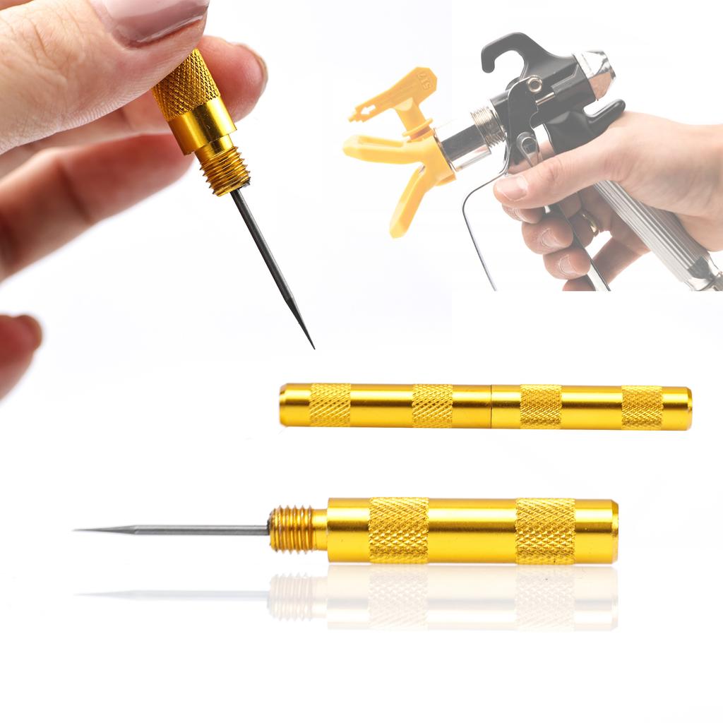 Rosfix Zestaw Narzędzi Do Czyszczenia Pistoletu Malarskiego 5szt. – Metalowe Wycior I Złoty Przebijak | Trwałe Materiały | Skuteczne Czyszczenie
