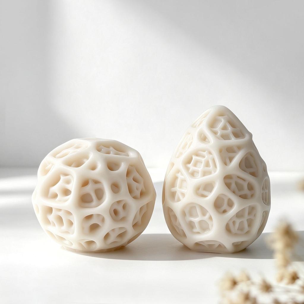 3D Geometric Hollow Egg Candle Silicone Mold DIY for Plaster Wax Gypsum Aroma Diffuser Stone Craft Home Decor Gift