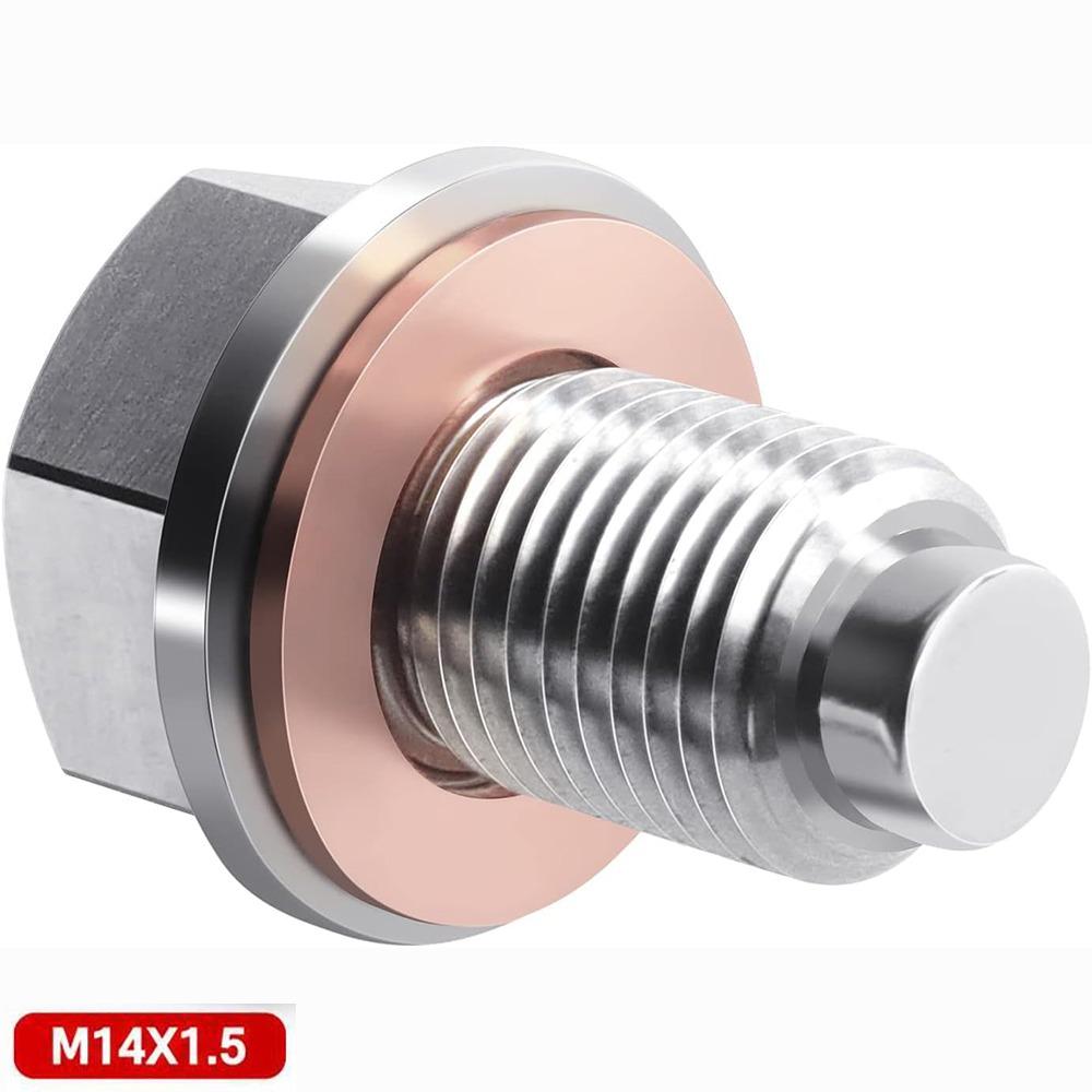 M12 M14 Oil Drain Plug Stainless Steel Crush Washer Gasket Reusable Oil Pan Bolt