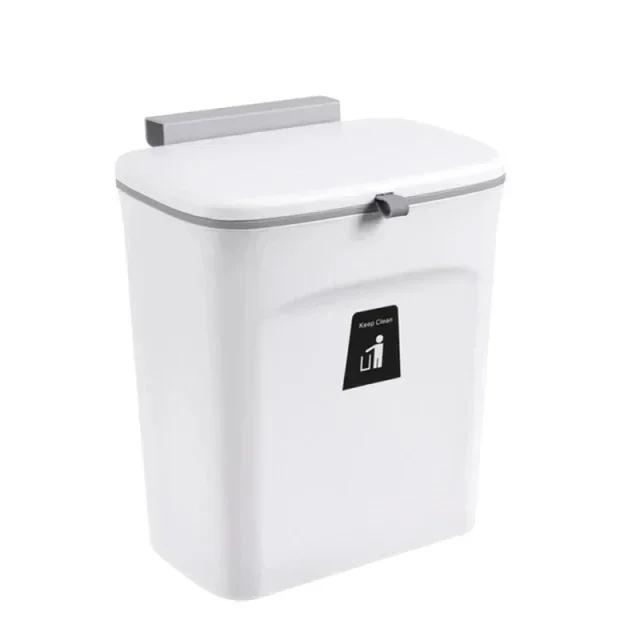 Nástěnný kbelík na kuchyňský odpad pro domácnost, velký objem s víkem, sanitární kbelík, úložný prostor s elastickým víkem, uzavřený kbelík