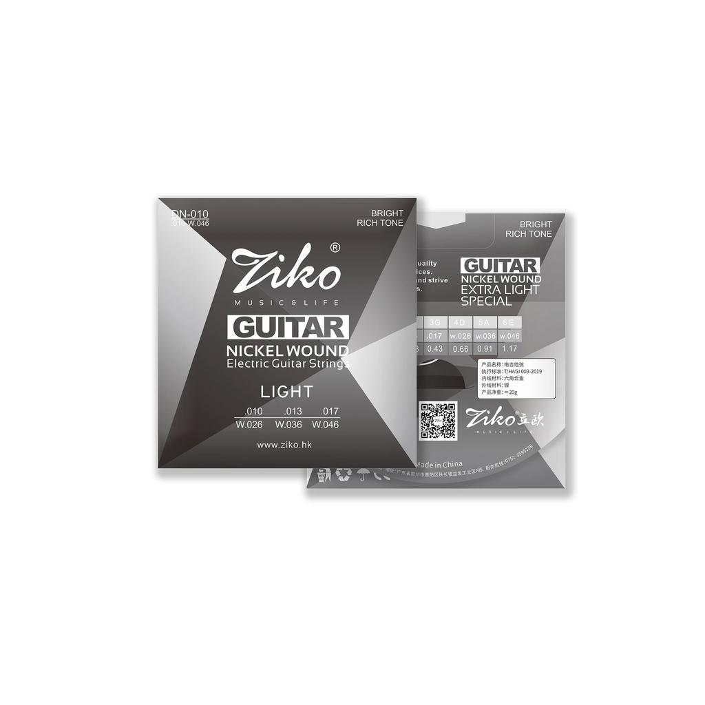 ZIKO 6Strings Electric Guitar Strings DN-010 Premium Steel Core Nickel Wound Play Real Heavy Metal Rock Guitarra Strings Parts