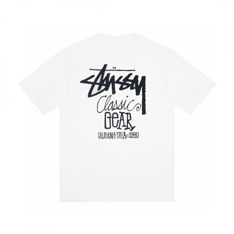 Stussy Short Sleeve T-Shirt Teens Loose Fit 270g Cotton Round Neck Casual Wear
