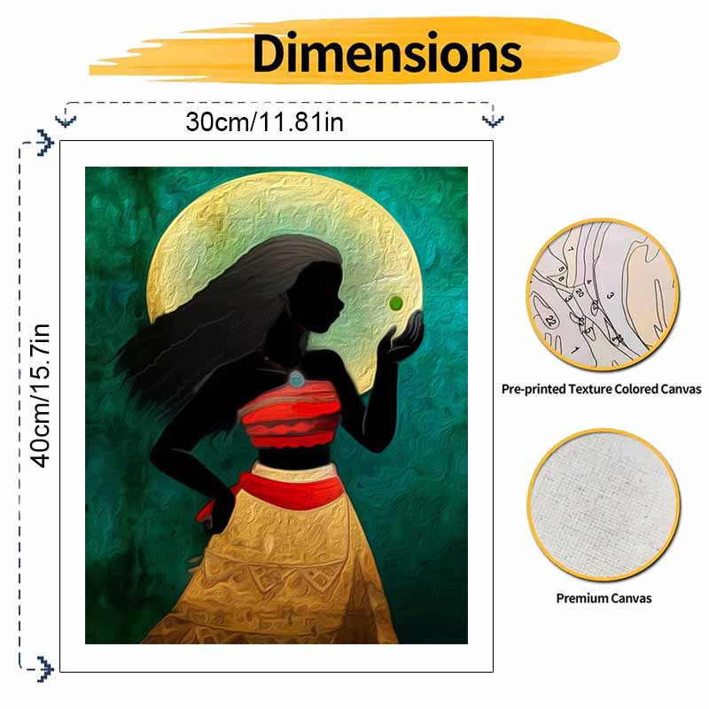 Disney Moana Art Paint By Number Kit Princess Drawing Canvas DIY Picture Home Decor Painting Wall Decor Crafts Gift For Living Room
