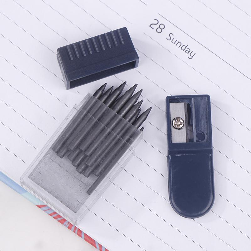 1 Set Mine Compas Pointer Sharpener Pencil Lead Stationery Compass Core With 2Mm Manual Office Portable Storage