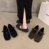 Chaussures simples Mary Jane rétro françaises à semelle plate, nouveau tempérament, style étranger, chaussures duveteuses d'automne et d'hiver pour femmes 2025