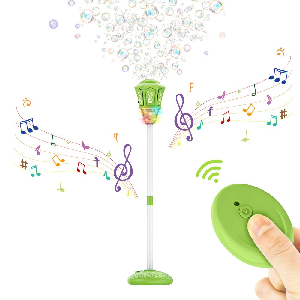 Bubble Machine Vertical Bubble Maker Automatic Bubble Machine with Light for Birthday Outdoor Wedding Christmas Party Toys Gifts