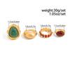 8pcs Set Personality Trend Smooth Surface Wrinkles Liquid Metal Acrylic Gemstone Open Rings for Men Women Designer Jewelry Sets