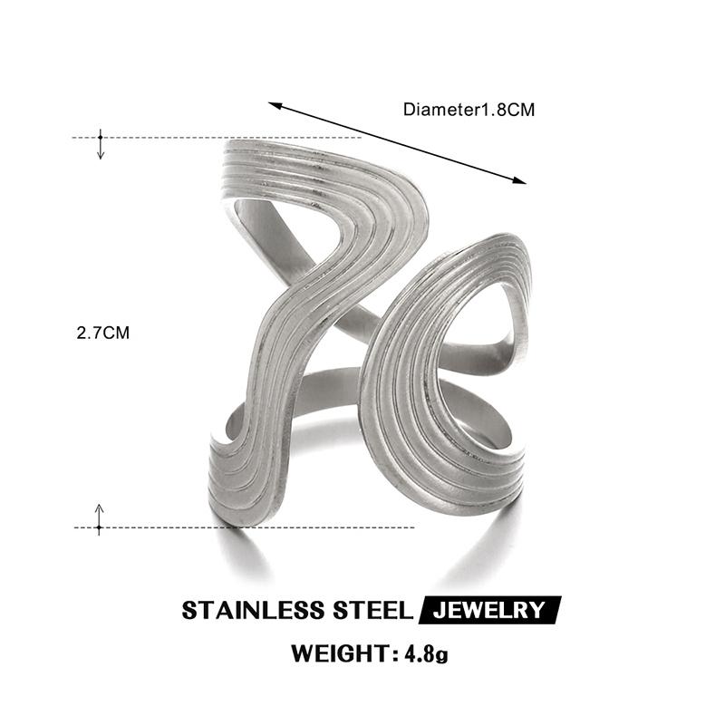 

Stainless Steel Irregular Texture Rings for Men Women Stylish Creative Minimalist Metal Waterproof Splicing Color Y2K Jewelry
