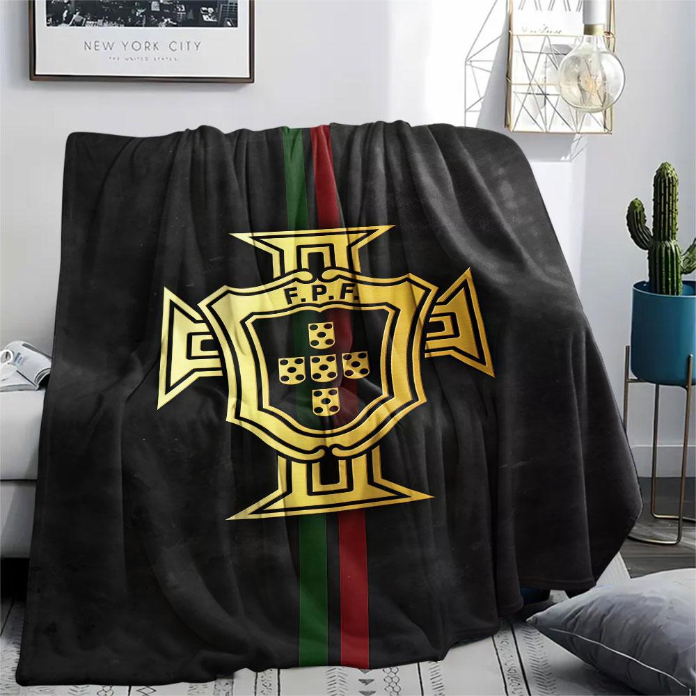 1PC Portugal National Football Team Patterned Flannel Blanket Suitable For All Seasons for Home Decor Warmth and Comfort Gifts Holiday Present