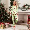 Juletrykk Søt familiesett Pyjamas, hjemmeklær, familiesett med lange armer toppbukser