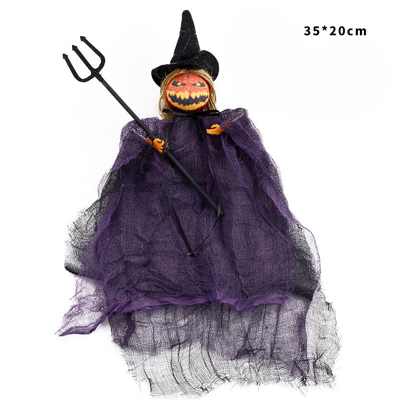 Pumpkin Figurine Pendant Halloween Atmosphere Decoration Halloween Home Haunted House Party Hanging Ghost Fun Props Decoration
