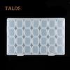 Clear Slots 28 Nail Plastic Art Tools Jewelry Display Storage Box Case Organizer Removable