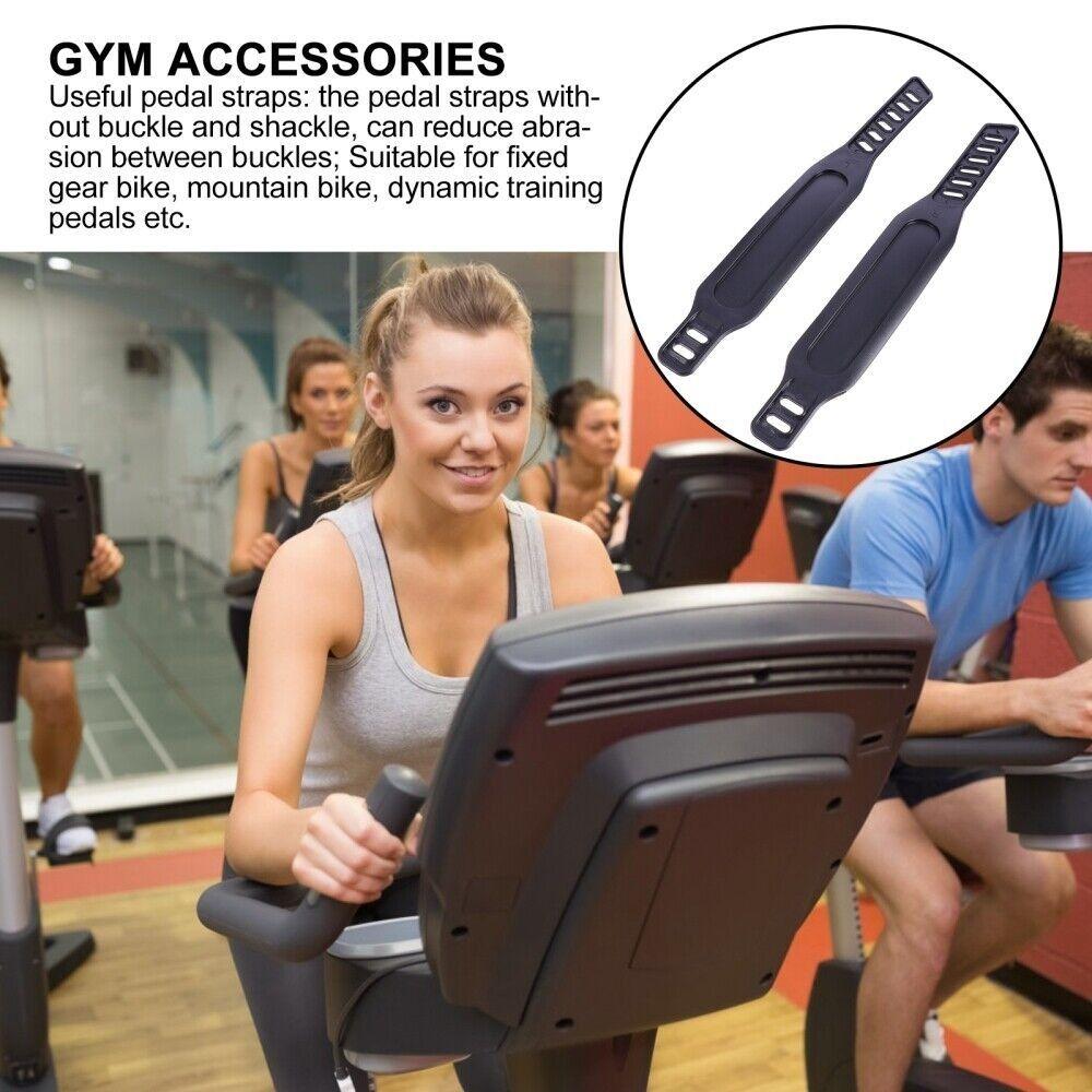 Lot de 2 sangles réglables pour vélo d'exercice, de gymnastique, de cyclisme, de pédale, de fixation