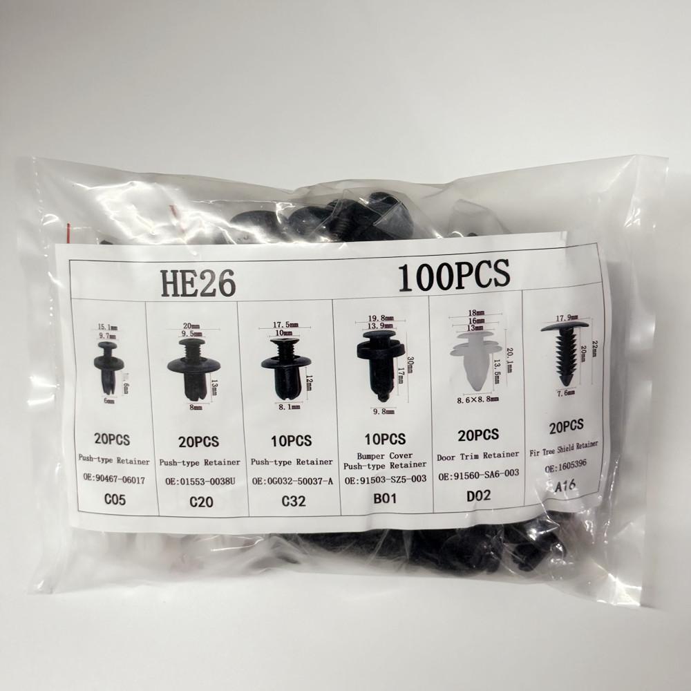 New 100pcs Car Plastic Clips Fender Rivet Fastener Clips 35 Tool Pin Removing Retainer Rivet Screws Car Disassembly Repair Tools