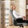 Linen Look Computer Desk Chair Executive Office Chair With Flip Up Armrests And Thick Cushion Grey